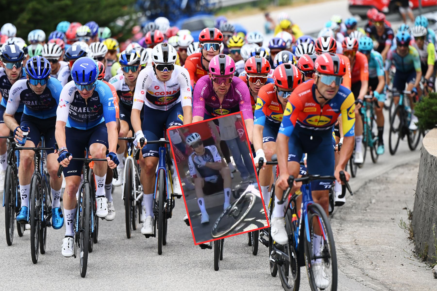 Caída en el Giro de Italia