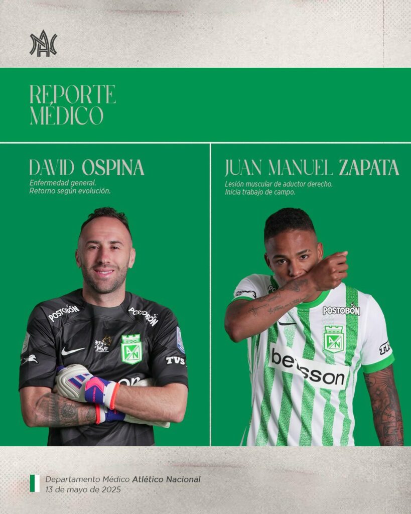 Atlético Nacional confirma baja de David Ospina / X: @nacionaloficial
