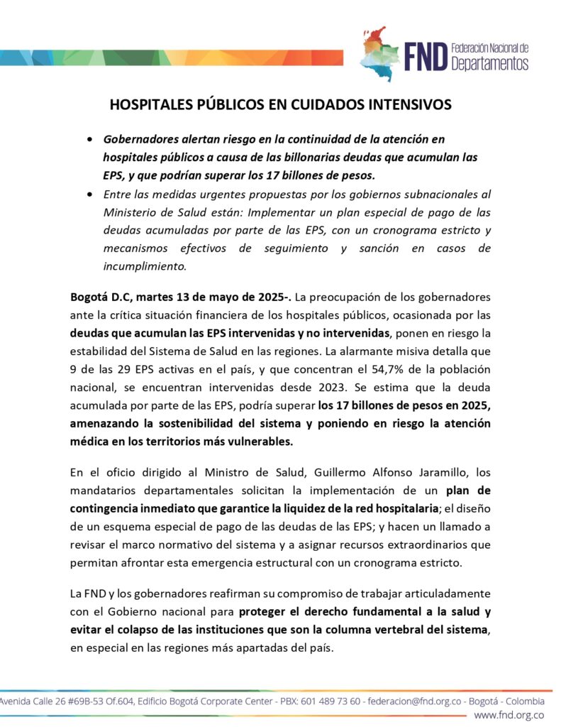 Comunicado de Fedepartamentos