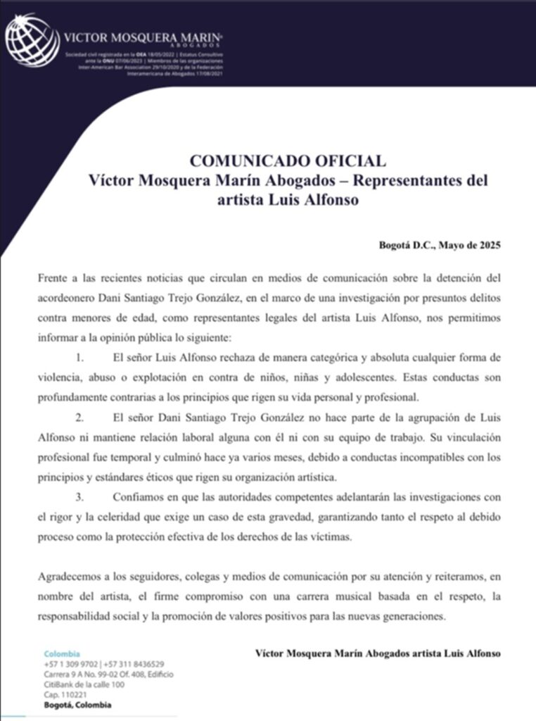 Comunicado de Luis Alfonso