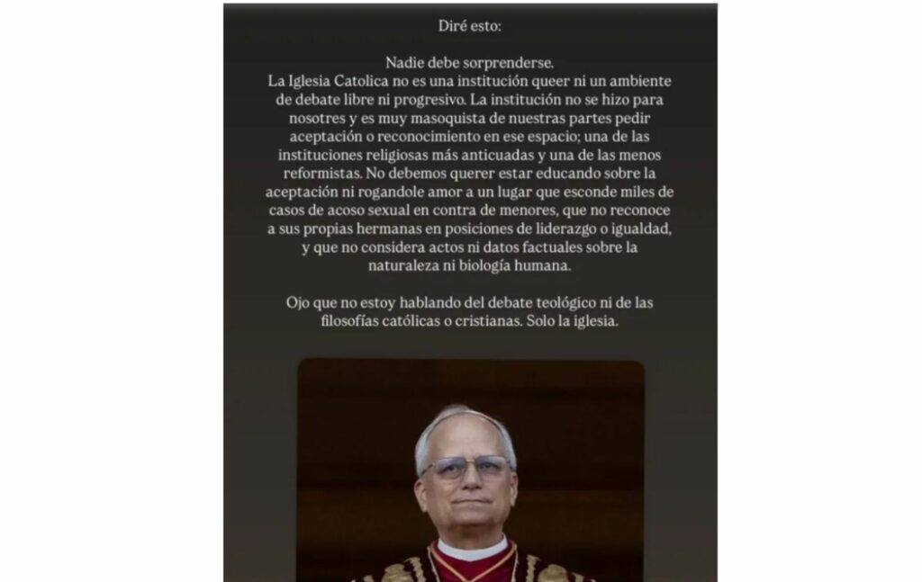Mensaje de Lucy Vives al Papa León XIV .