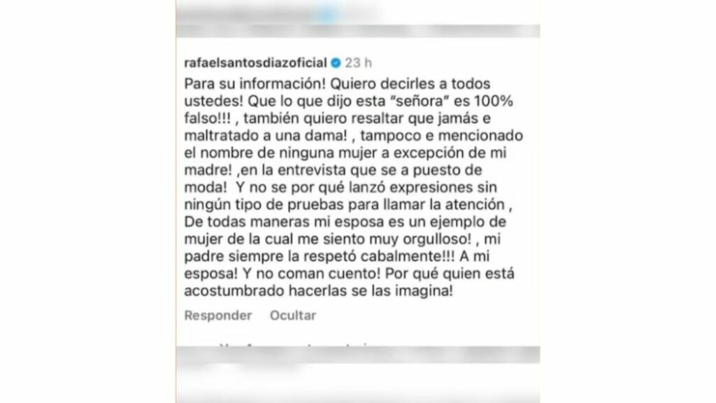 Declaraciones de Rafael Santos
