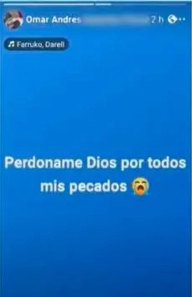 Mensaje que el sospechoso del asesinato de una mujer en Medellín dejó en su WhatsApp