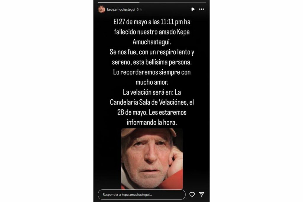 La hora en la que murió Kepa Amuchastegui / Instagram @kepa.amuchastegui