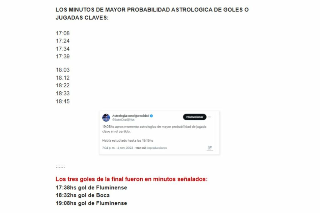 Predicción de Juan Cruz sobre la final de Libertadores 2023 / Captura de pantalla