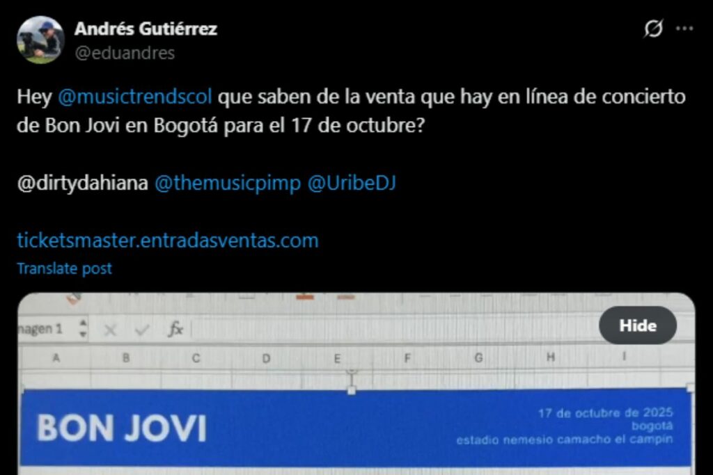 Estafa con concierto de Bon Jovi en Bogotá: imitaron página de Ticketmaster