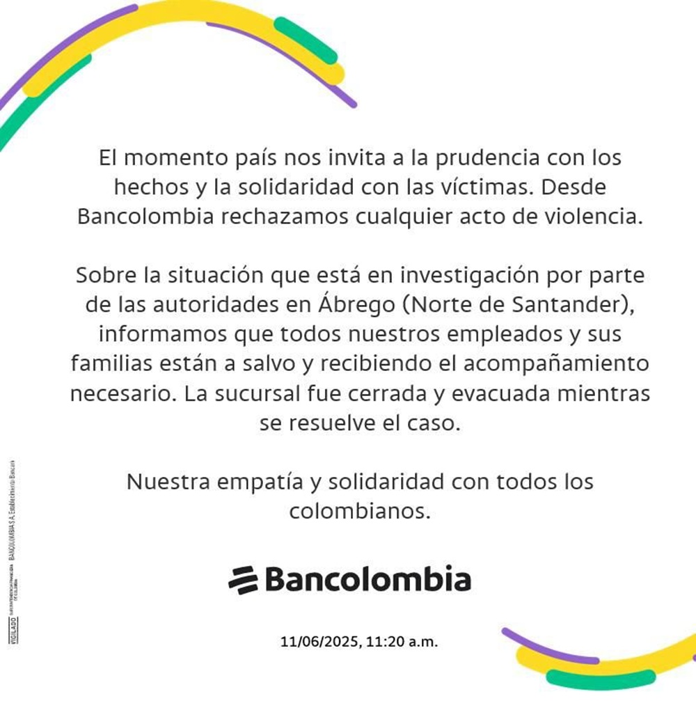 Comunicado Bancolombia