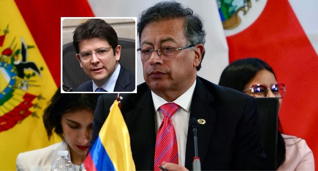 Fotos de Gustavo Petro y Miguel Uribe, en nota de que Gustavo Petro pulló por atentado a Miguel Uribe tras congresista muerta en EEUU