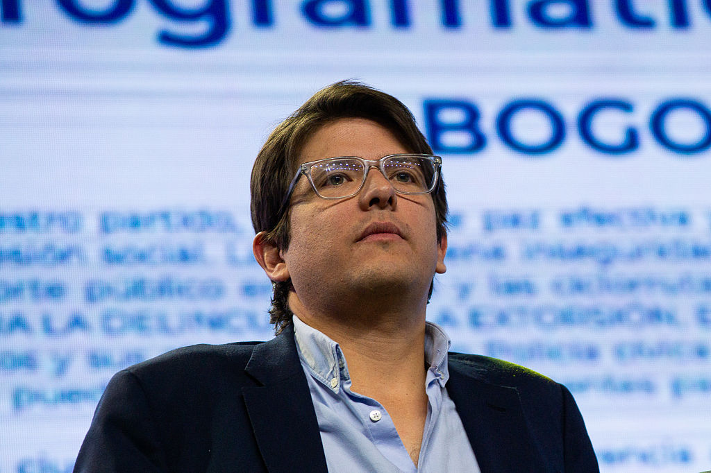 Colombian senator Miguel Uribe Turbay is seen during a political gathering of the political party Centro Democratico on august 10, 2023 in Bogota, Colombia. (Photo by: Sebastian Barros/Long Visual Press/Universal Images Group via Getty Images)