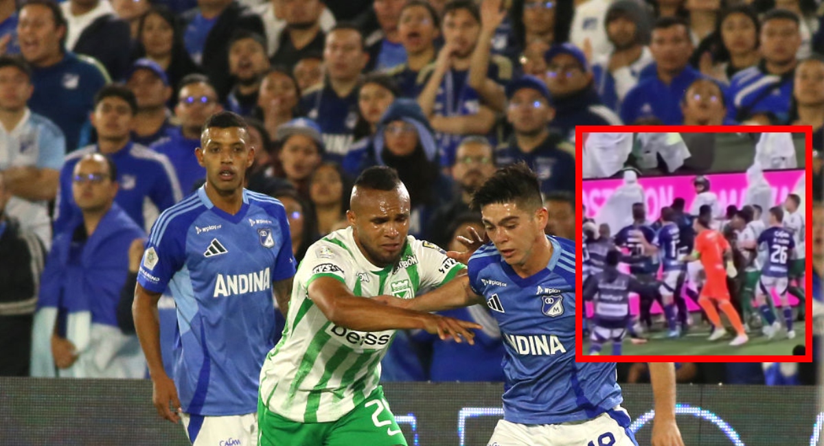 Este fue el origen de pelea entre jugadores de Nacional y Millonarios