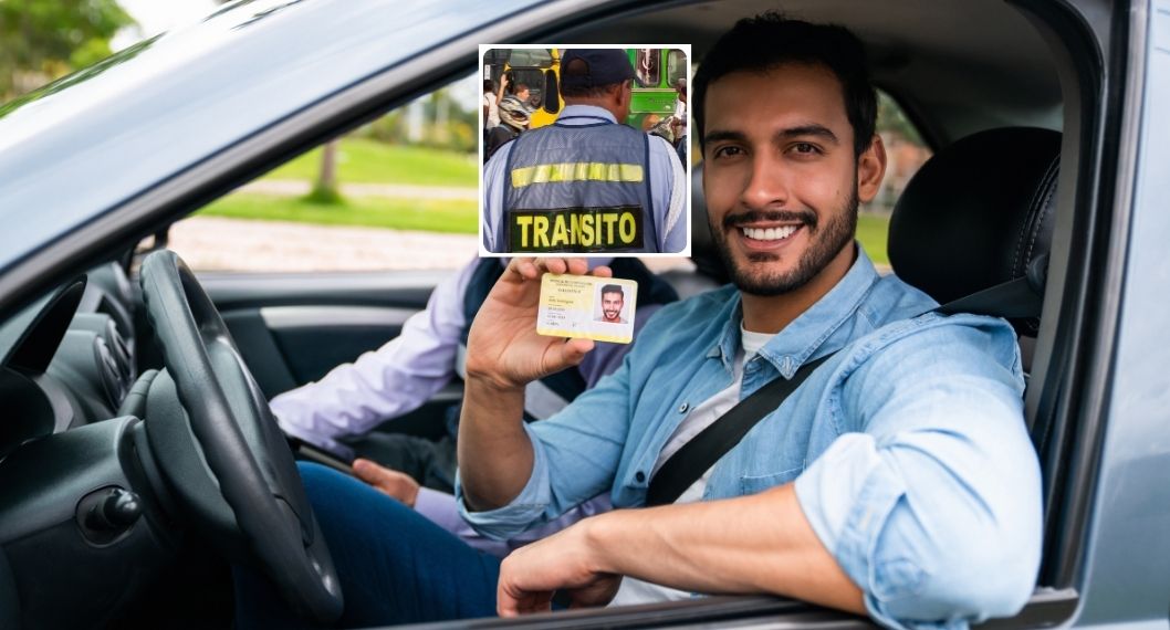 Foto de conductor y agente de tránsito, en nota de qué documentos no puede solicitar un agente de tránsito en Colombia en un retén