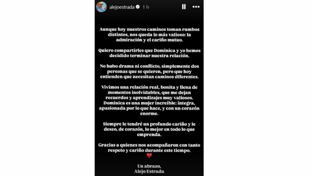 Mensaje de Alejandro Estarda,