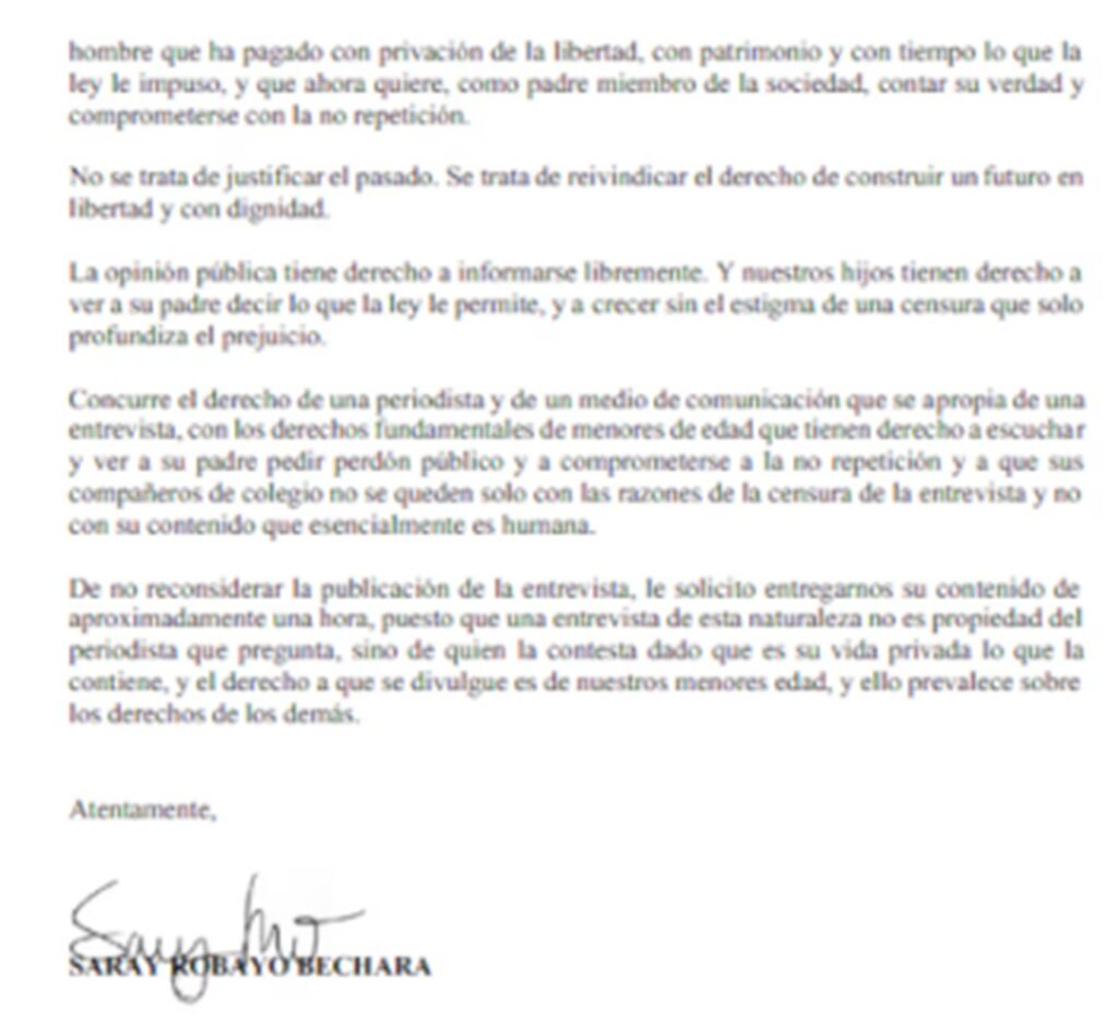 Carta Saray Robayo