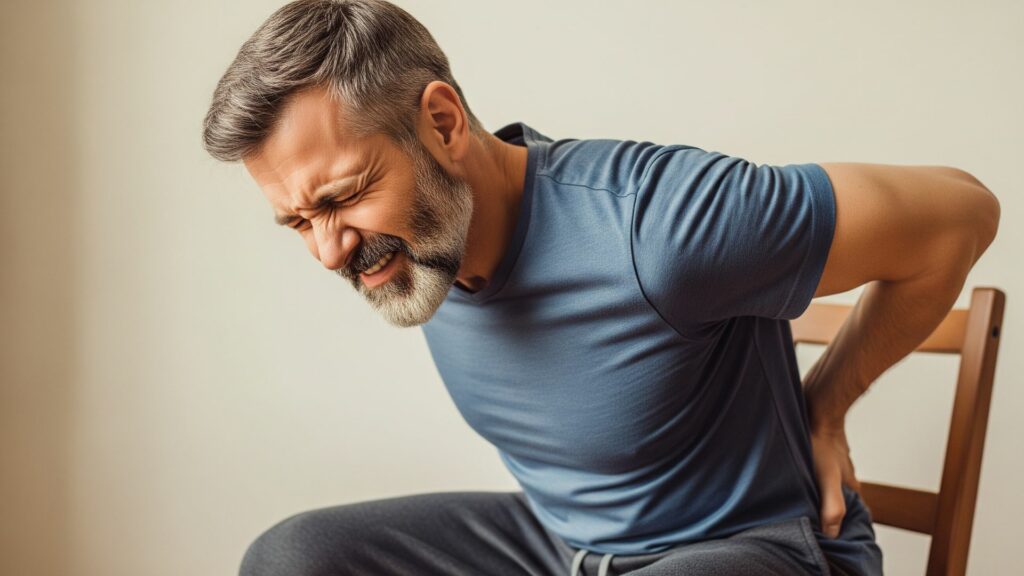 Hombre con dolor de espalda.