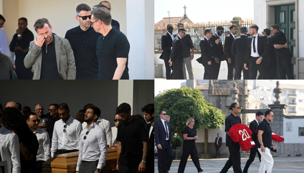 Imágenes del funeral de Diogo Jota. (AFP)
