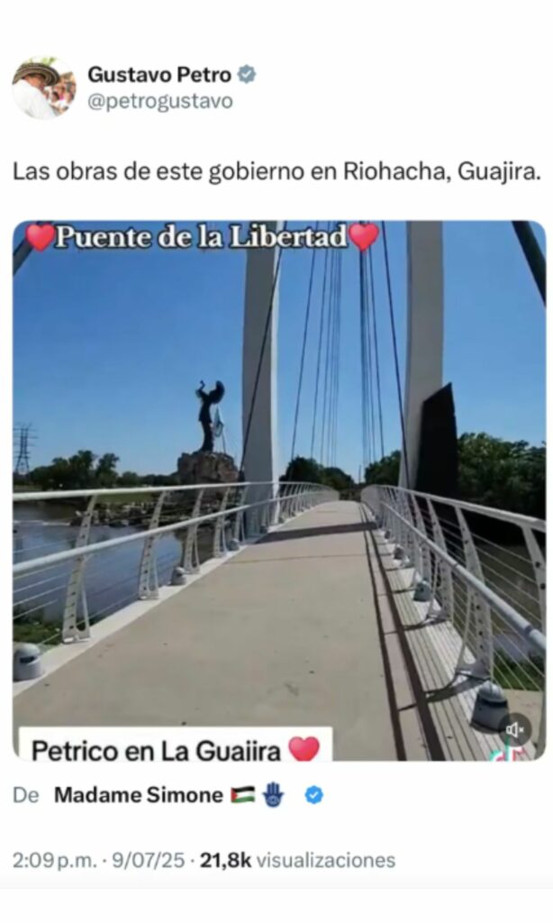 Foto de trino de Gustavo Petro