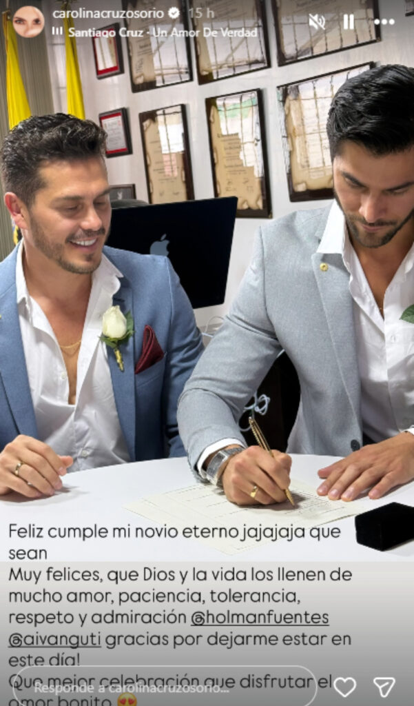 Mensaje de Carolina Cruz a Holman Fuentes e Iván Gutiérrez. Foto: Instagram @carolinacruzosorio.