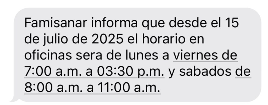 Mensaje de Famisanar