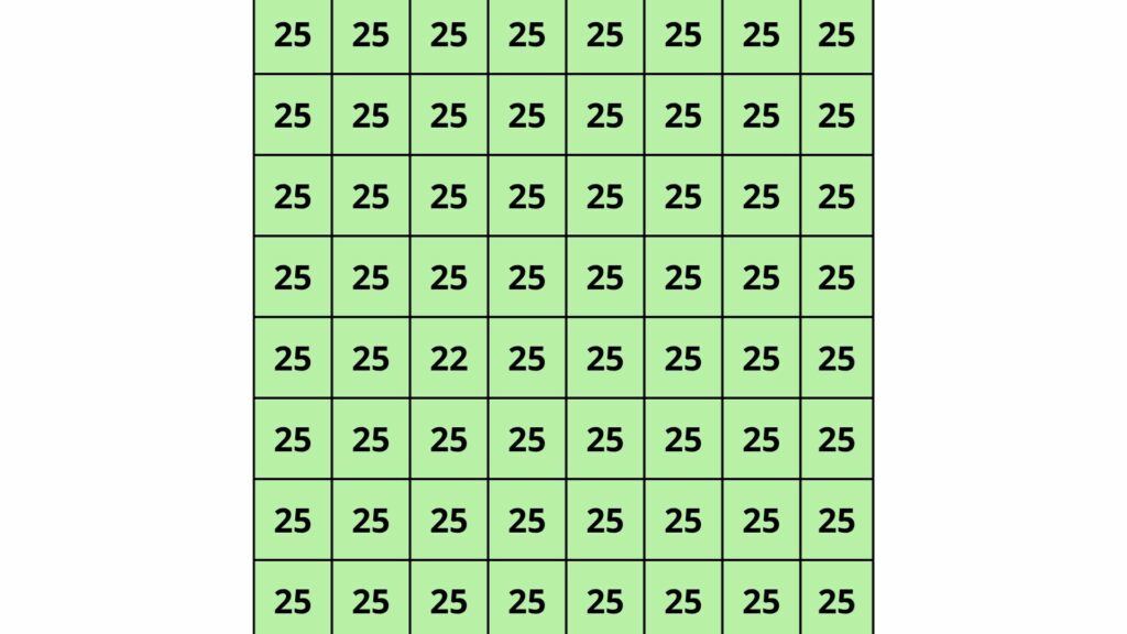 Cuadro con números 25 y un 22 / Pulzo