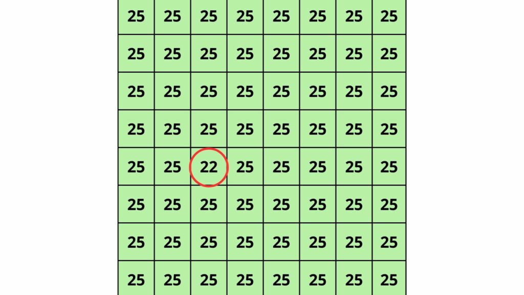 Cuadro con números 25 y un 22 / Pulzo