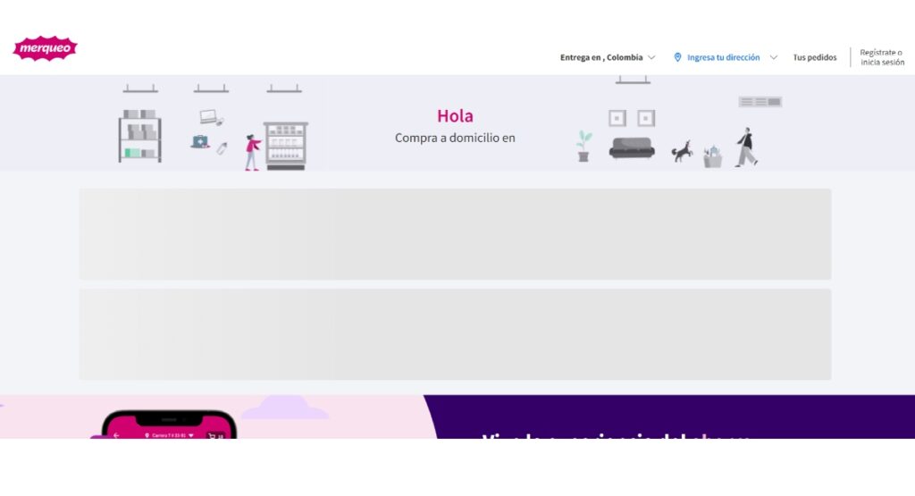 Así luce página web de Merqueo / captura de pantalla