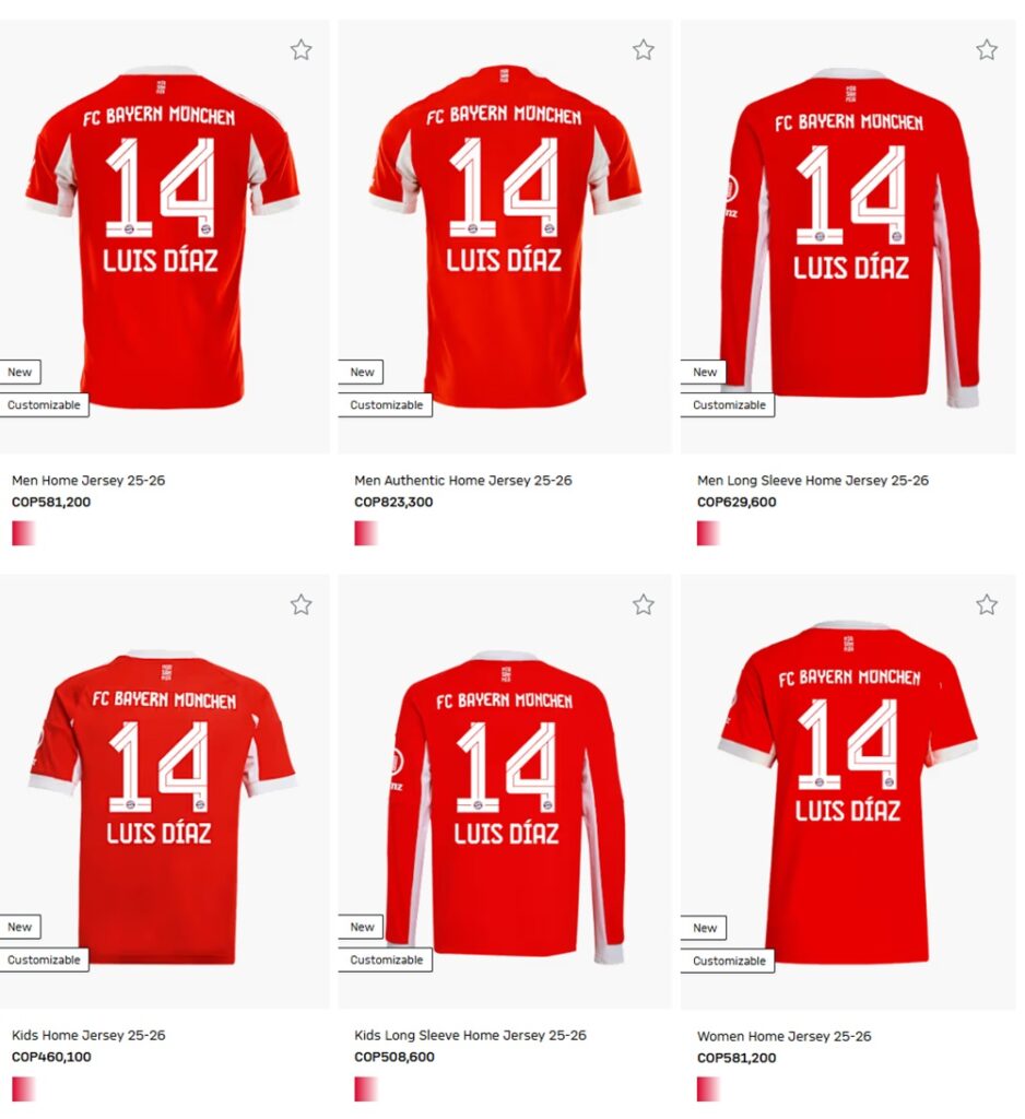 Camiseta de Luis Díaz