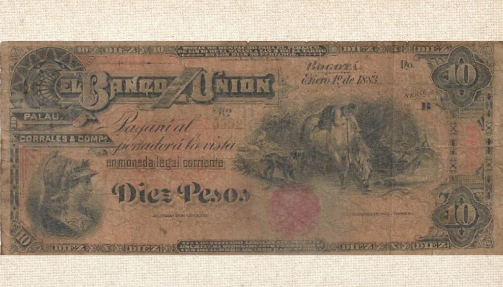 Billete de 10 Pesos del Banco de la Unión (Colecciones El Dorado)