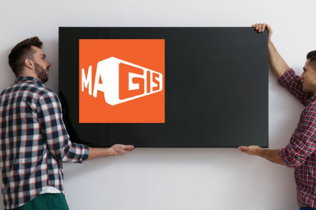 Televisor y logo de Magis TV / Shutterstock