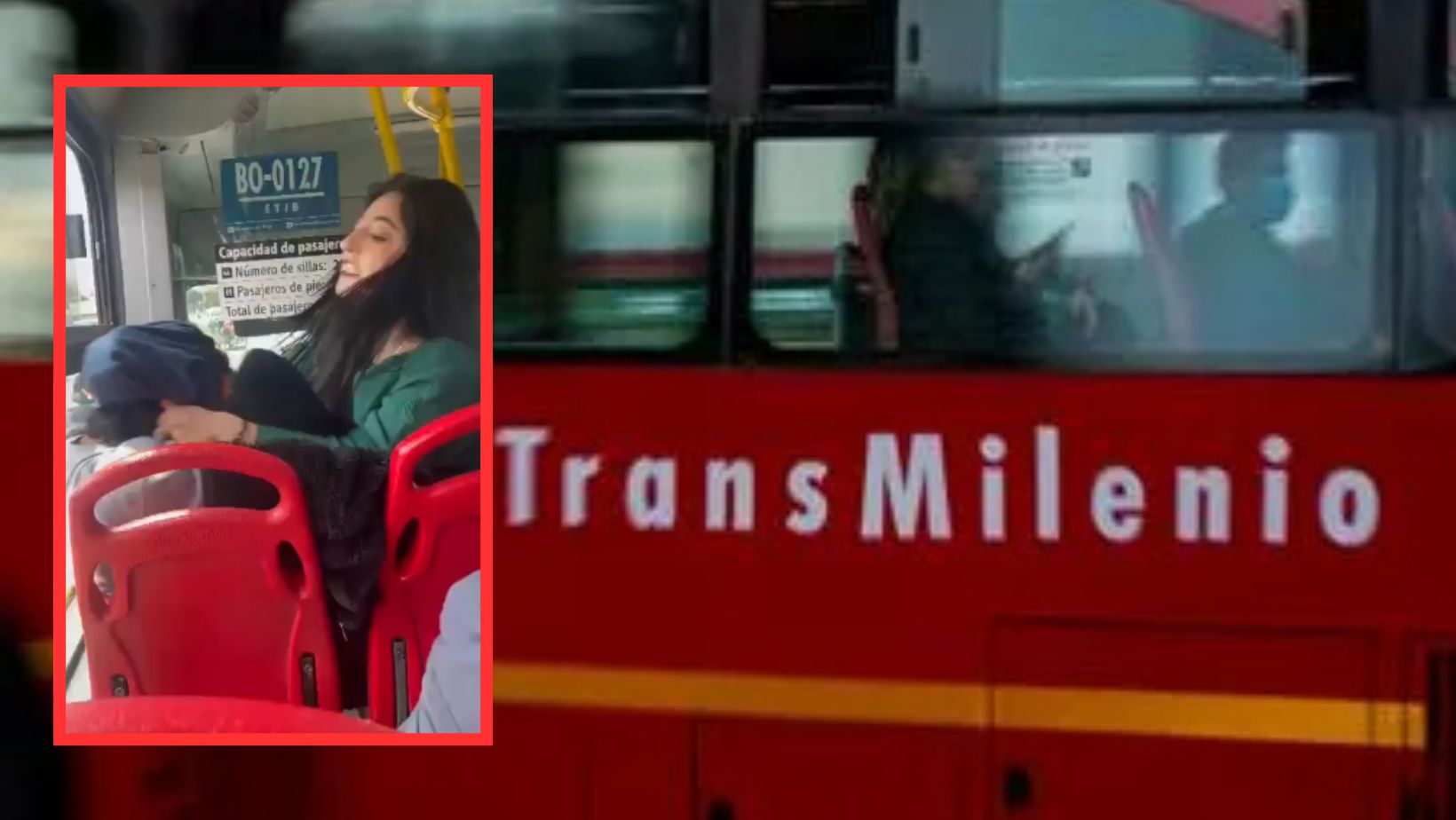Joven atacó a sujeto que la habría manoseado en bus de Transmilenio y hay video