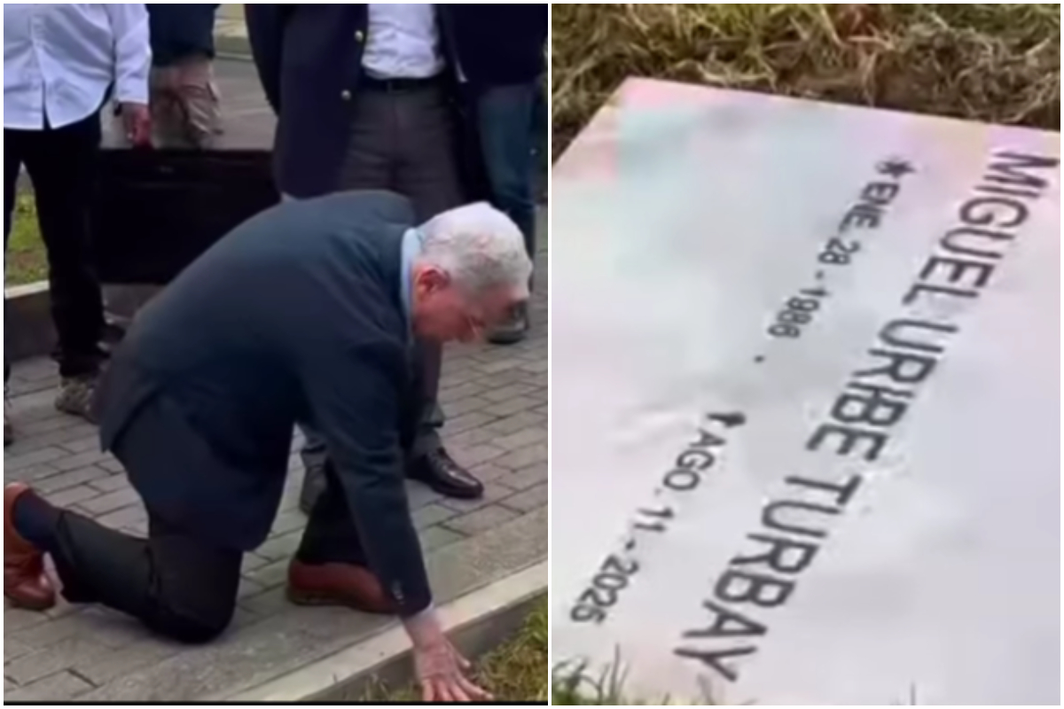 Visita de Álvaro Uribe Vélez a la tumba de Miguel Uribe Turbay: video y frase