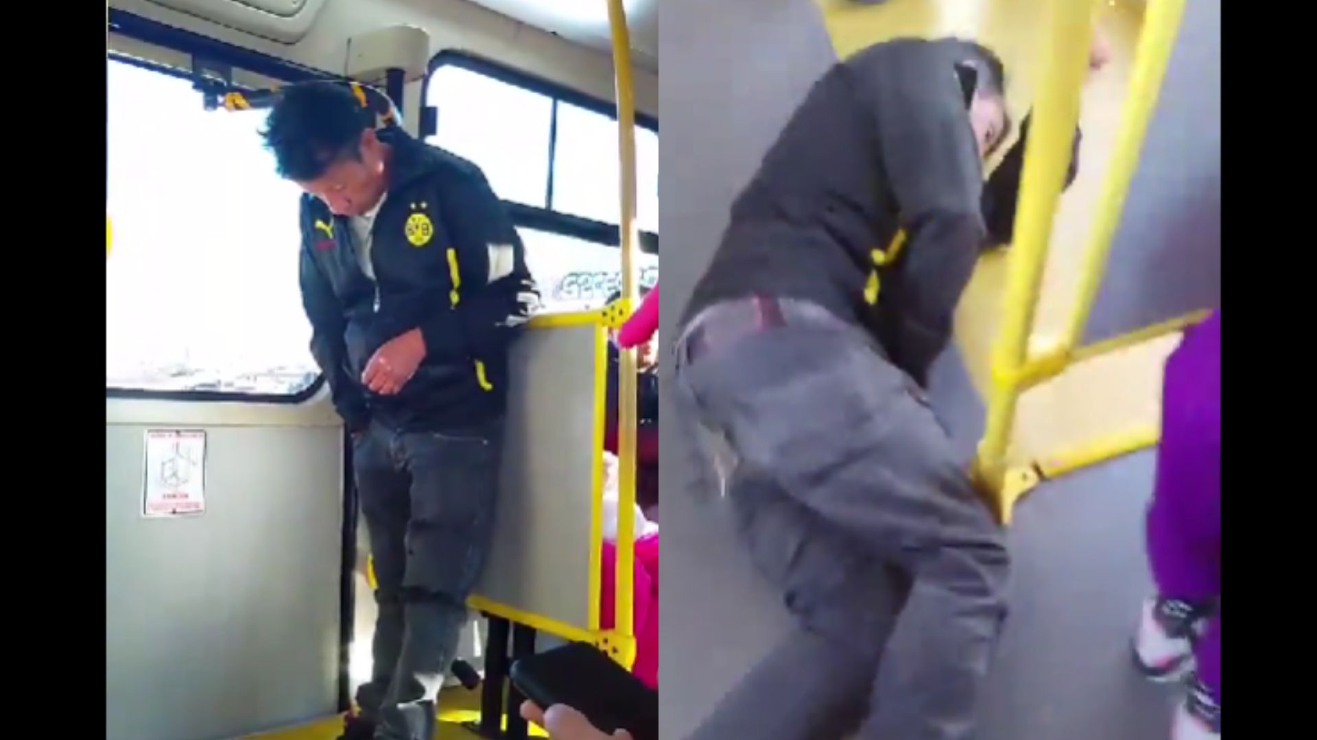 Hombre en Transmilenio se durmió parado, se cayó y quedó despierto del golpe 