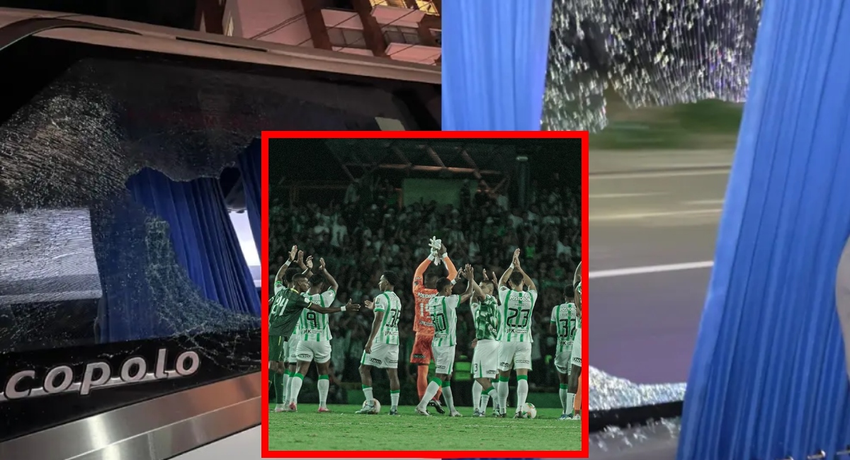 Atacaron bus de Atlético Nacional en Armenia al final de partido ante Quindío