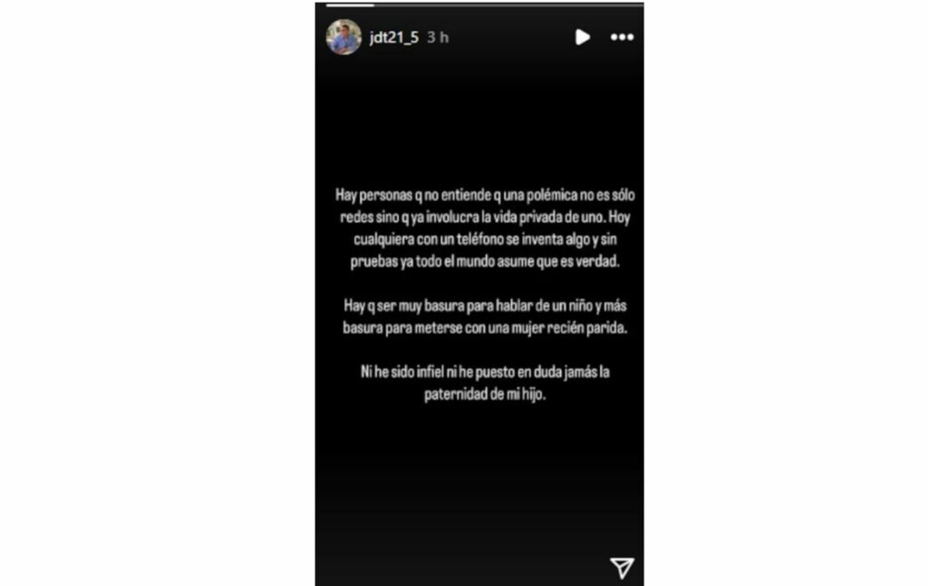 Mensaje de Juan David Tejada.