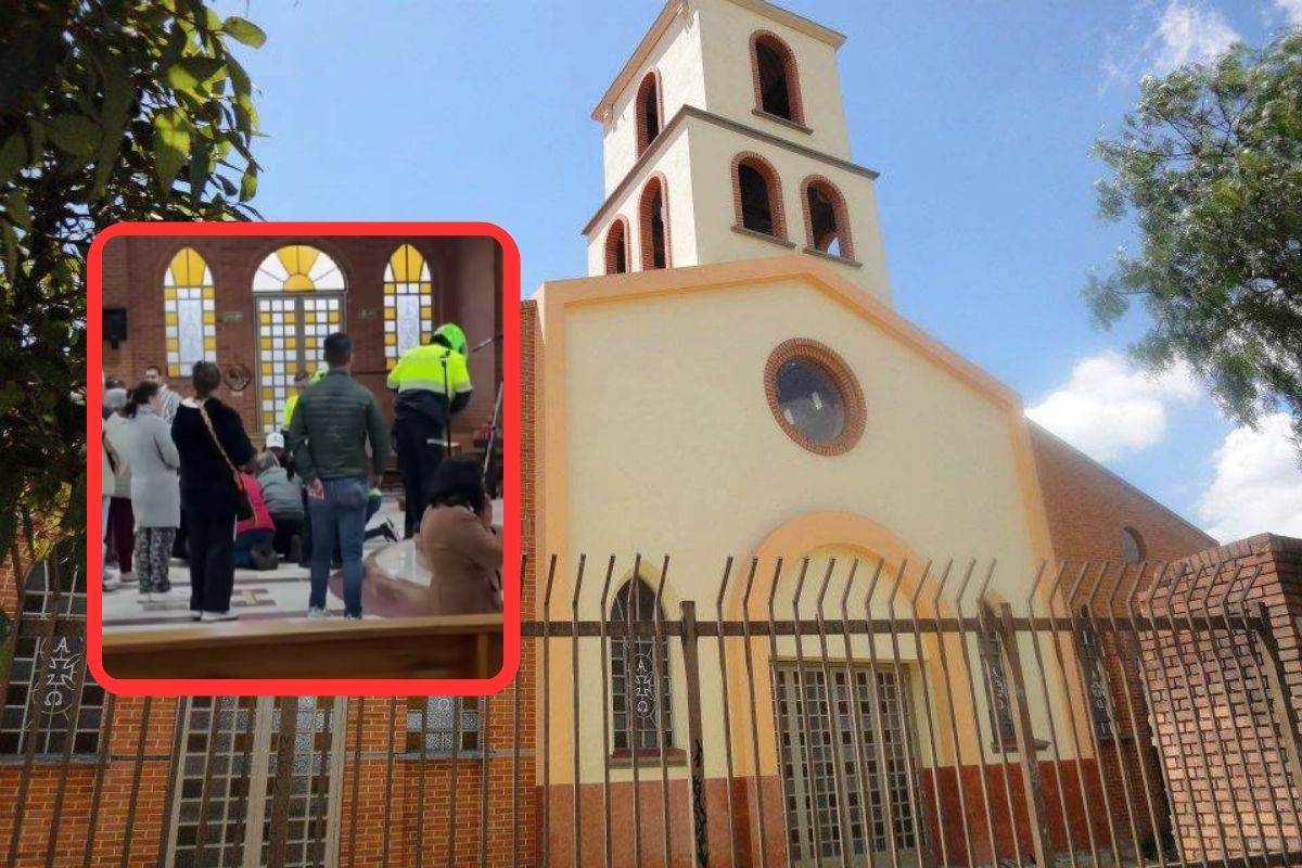 Video de parroquia en el barrio Timiza en donde entró una persona con un arma