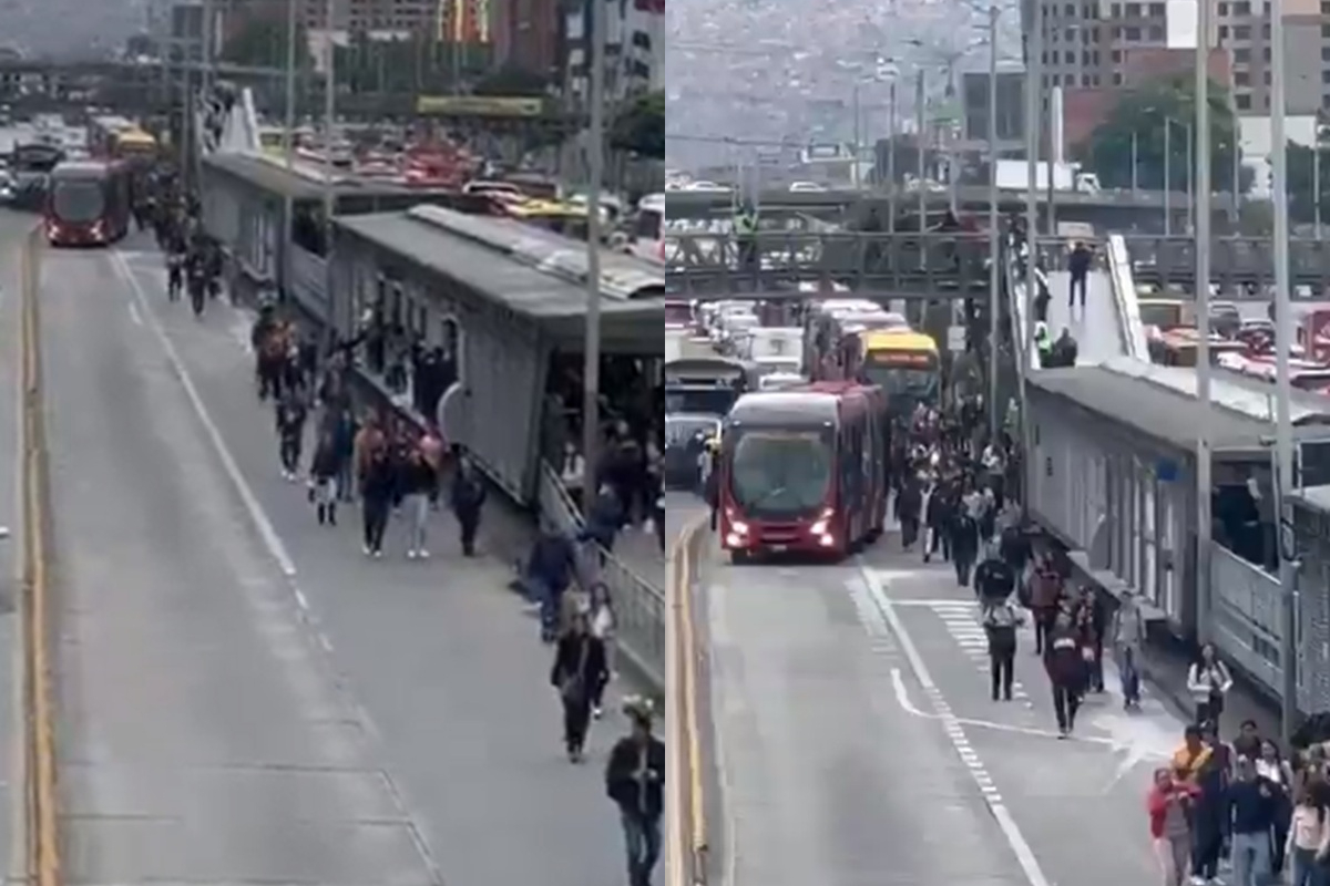 Transmilenio colapsó en carrera 30 tras accidente: pasajeros se bajaron