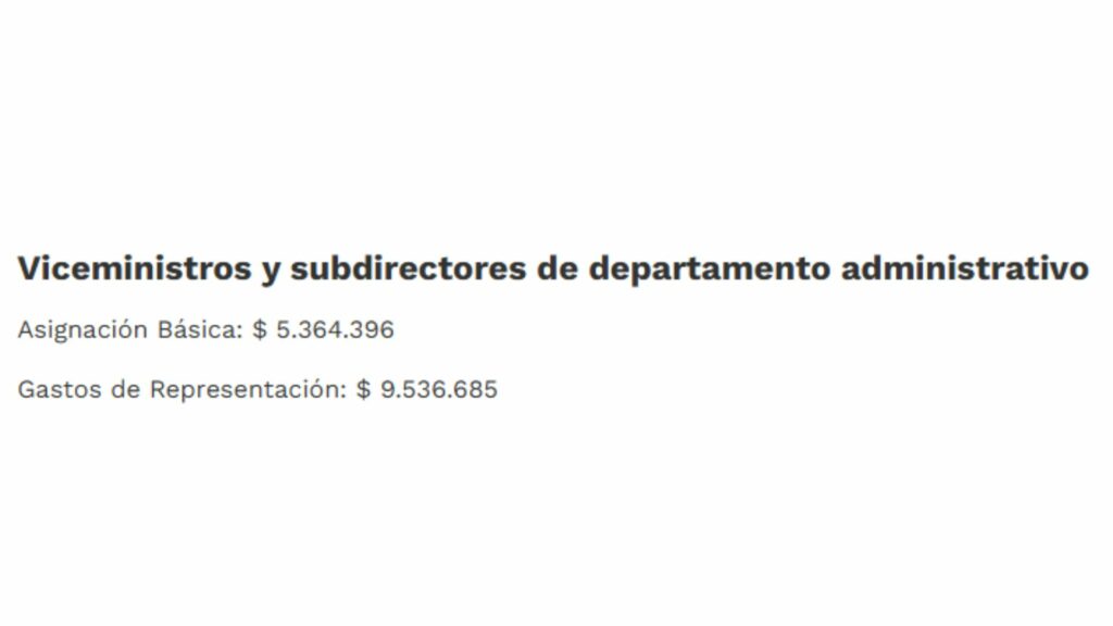 Salario de viceministros / Página Departamento Nacional de Planeación 