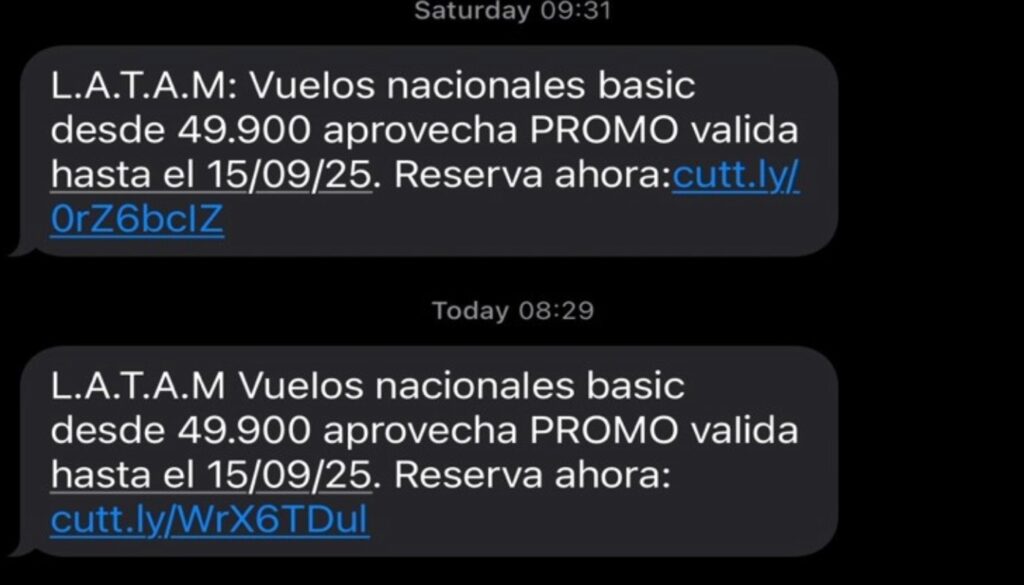 Estafas con vuelos de Latam (Latam)