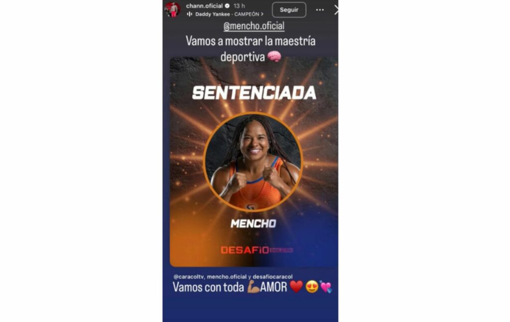 Mensaje del esposo de Mencho a la competidora.