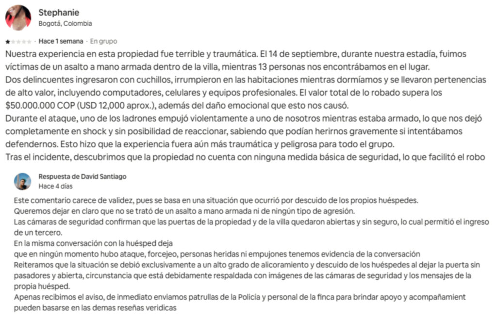 Captura de pantalla de Airbnb