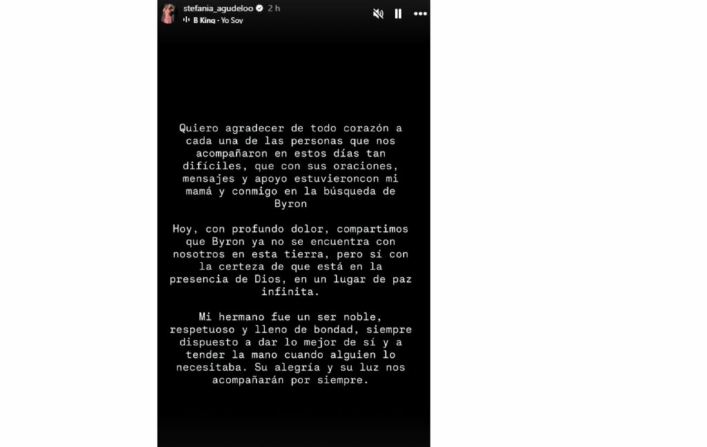 Mensaje de la hermana de B-King, luego de su muerte.