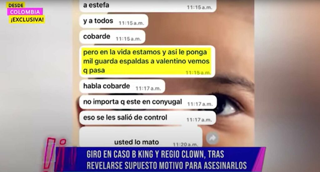 Chats desde celular de B-King contra Marcela Reyes / Captura de pantalla '¡Siéntese quien pueda!'