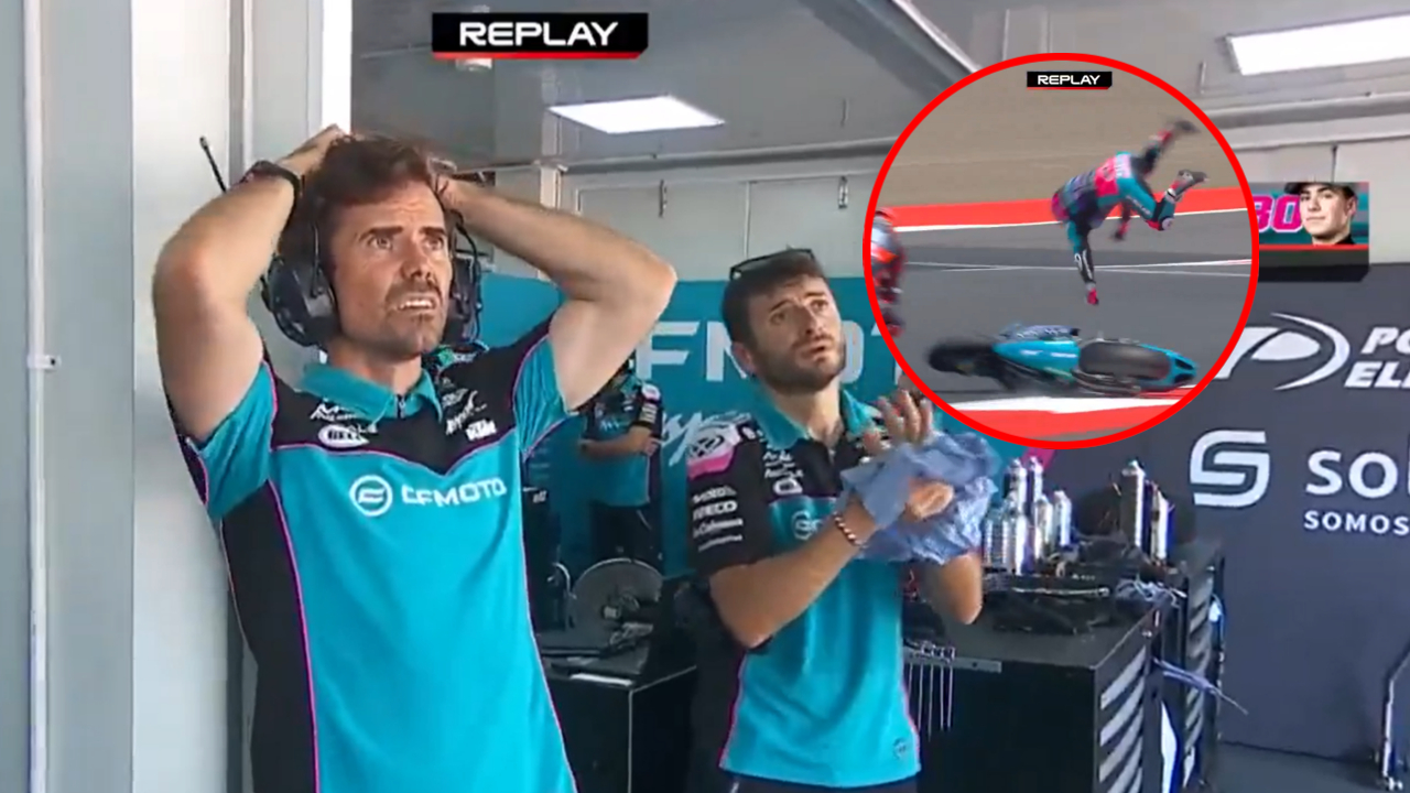 Dura caída de David Alonso en Moto2 provocó susto: video, cómo está y cómo fue