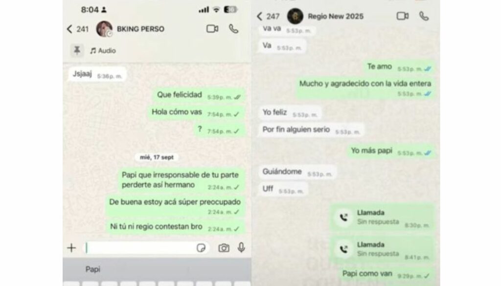 Chats entre K-King y su mánager / Captura de pantalla de 'Más allá del silencio'