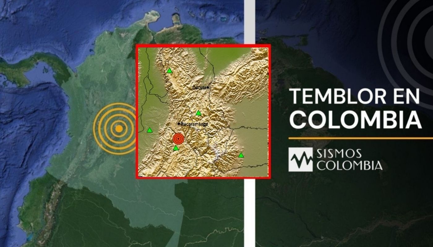 Temblor en Colombia de magnitud 4.4 hoy miércoles 15 de octubre en Santander