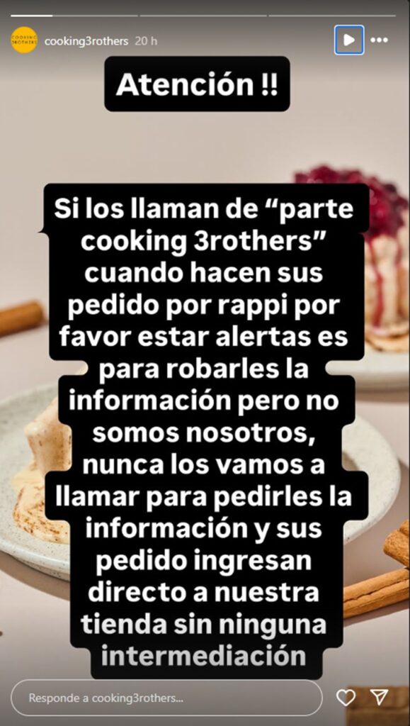 Comunicado The Cooking 3rothers