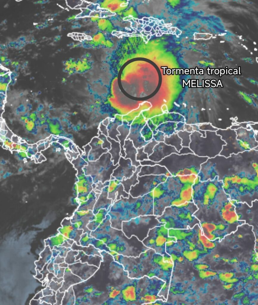 Paso de la tormenta tropical Melissa por Colombia (UNGRD)