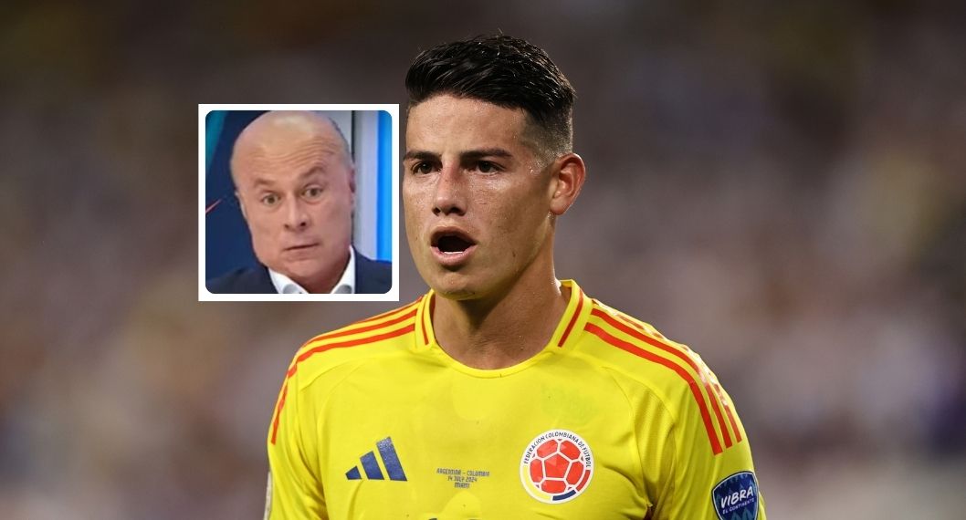 Foto de James Rodríguez y Carlos Antonio Vélez, en nota de que Selección Colombia busca amistoso con excampeón del mundo para marzo, dijo Vélez