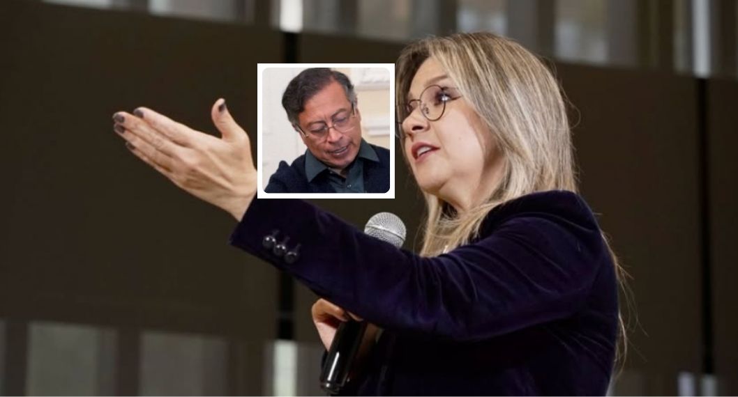 Fotos de Vicky Dávila y de Gustavo Petro, en nota de qué reveló Vicky Dávila sobre videos de Petro en mal estado que venden en Bogotá