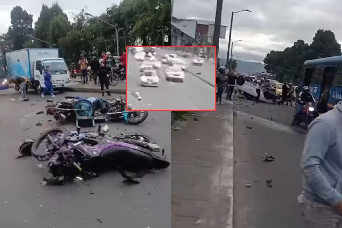 Bogotá: nuevo video del accidente en el que murieron dos motociclistas