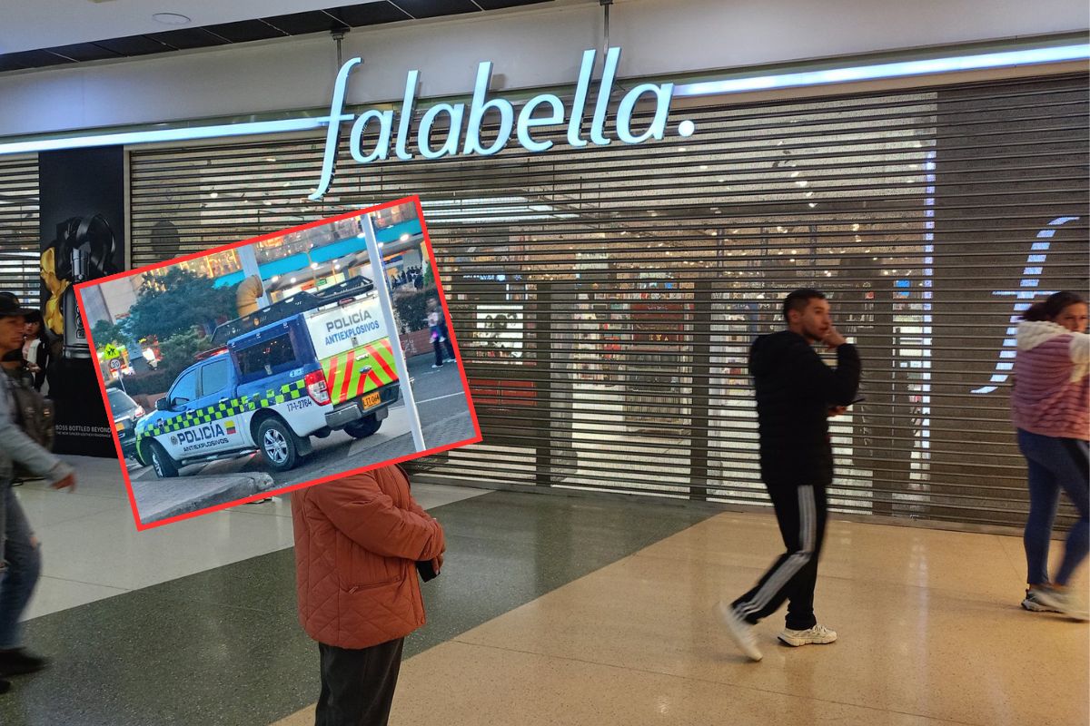 Así se vio una de las tiendas de Falabella en Bogotá que cerraron temporalmente por la presencia de un explosivo. La Policía hizo presencia y la empresa aclaró lo sucedido